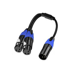 1 Male To 2 Female Xlr Y Splitter Micrphone Cable,3pin Xlr Male To Dual Xlr Female Y-splitter Balan