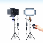 Pro LED 800 Portable Video & Photography Light Kit – Adjustable 3200K–6500K, 800 LED Bulbs, Tripod & Batteries Included