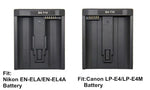 MH-26 Dual Sequential Fast Charger for Nikon EN-EL18/EN-EL4 & Canon LP-E4/LP-E4N/LP-E19