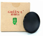 GREEN.L 62mm Variable ND Filter ND2-ND400 | Fader Neutral Density Filter for Camera Lens