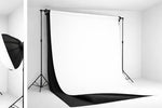 3X6M PVC Vinyl Studio Backdrop White with black backing