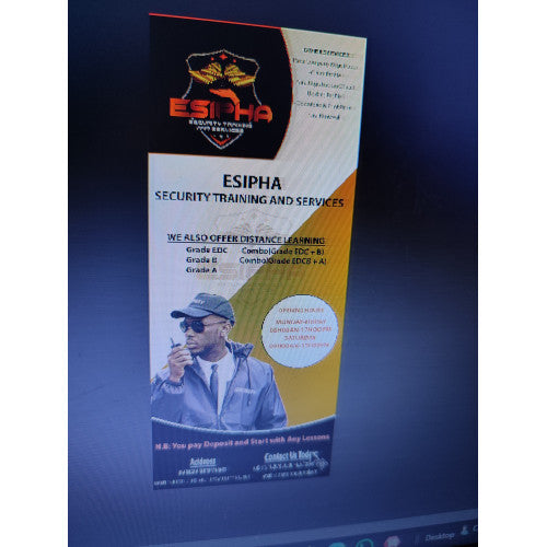 Custom roll-up banner with company logo