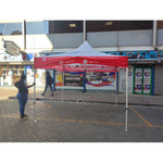 Branded gazebo with company logo for outdoor events